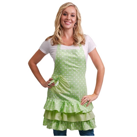 NWT Mint Polka Dot Apron - Picture 3 of 3